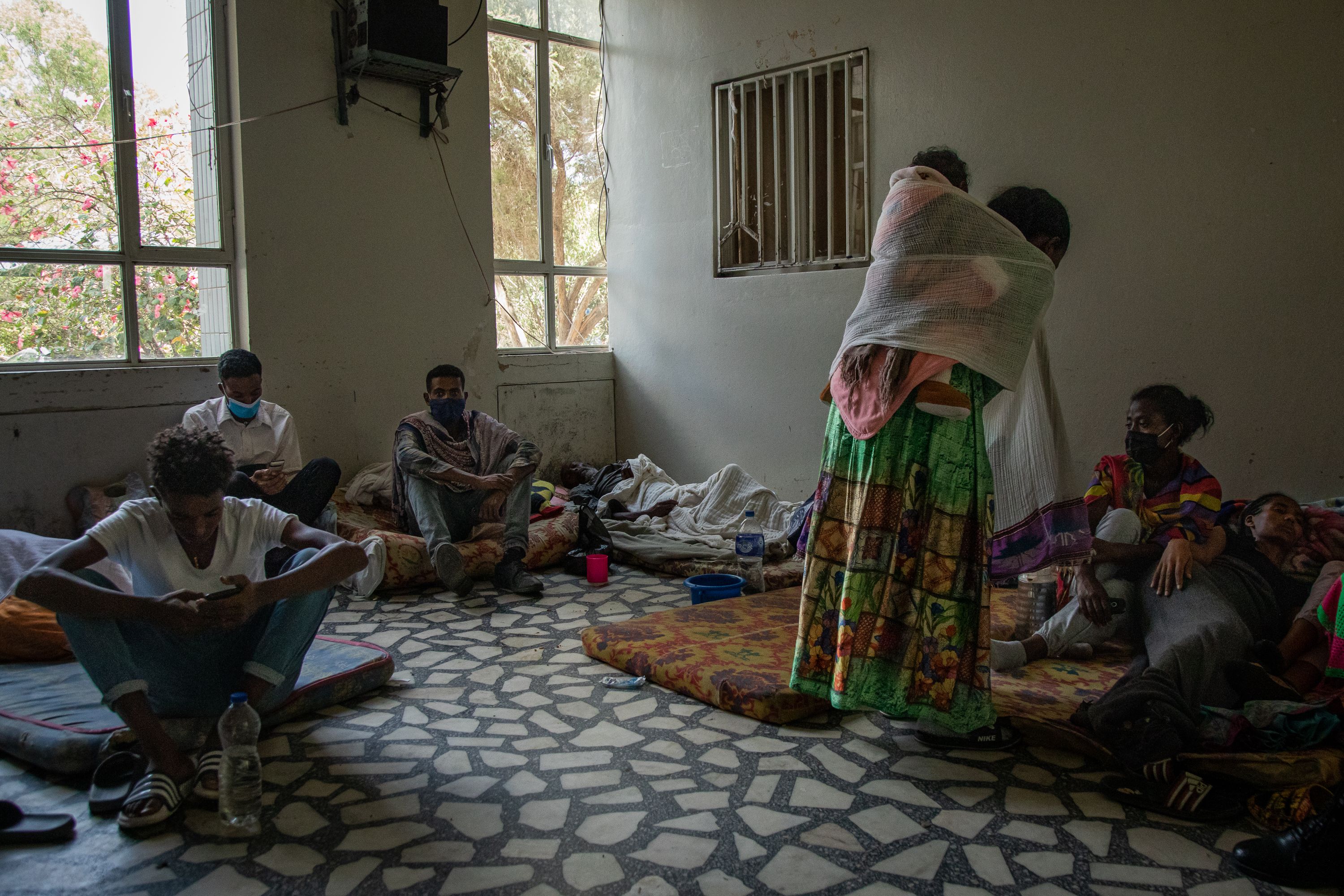 A waiting room at Ayder Referral Hospital in Mekele, Tigray, Ethiopia. The hospital has been overwhelmed with patients coming from across the region for routine and lifesaving treatments as 80 percent of the health facilities in Tigray have been incapacitated during the two-year conflict. Tigray'sPeacetimeCasualties_04002023-010.jpg