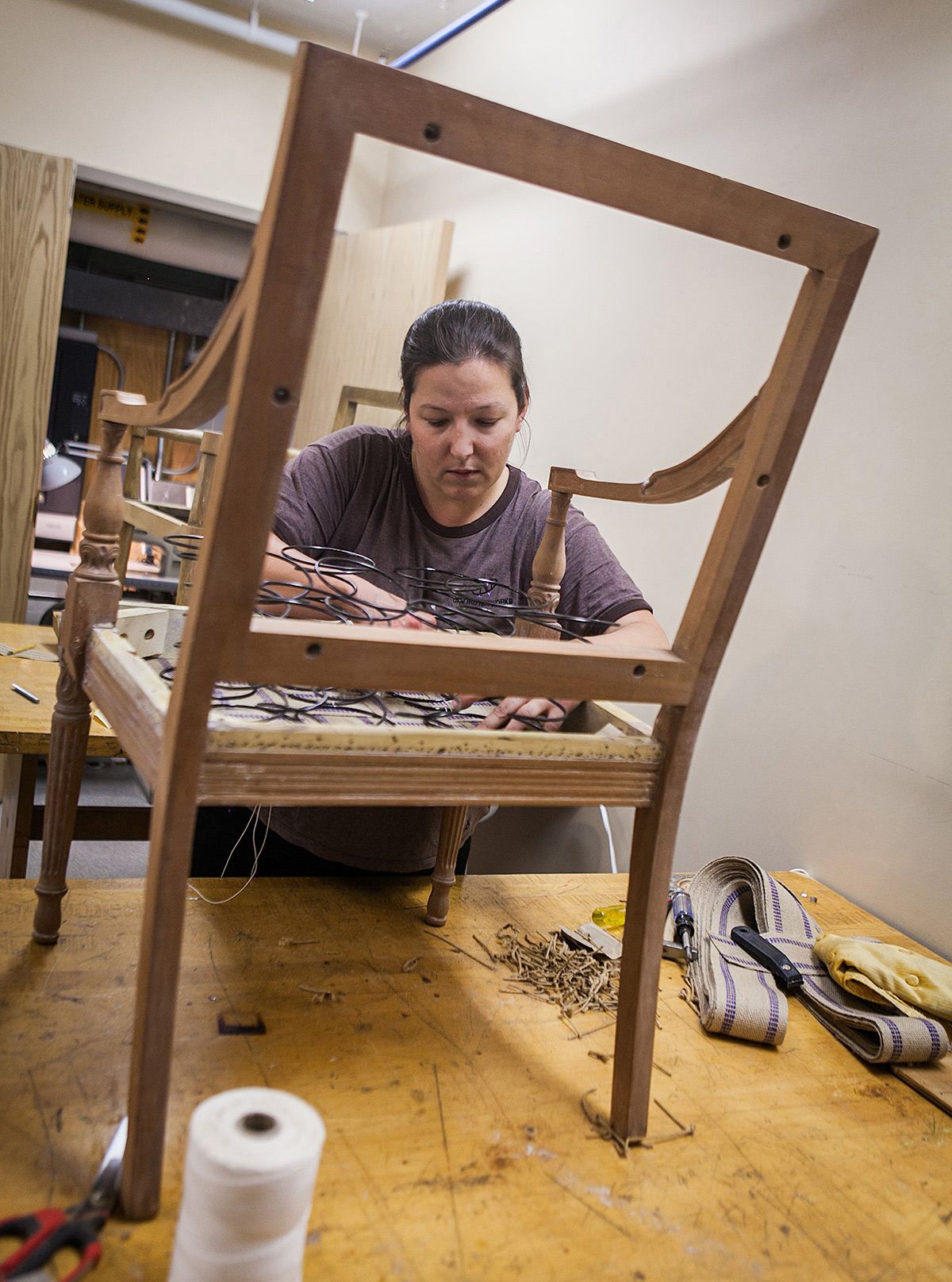 Woman Doing Woodworking