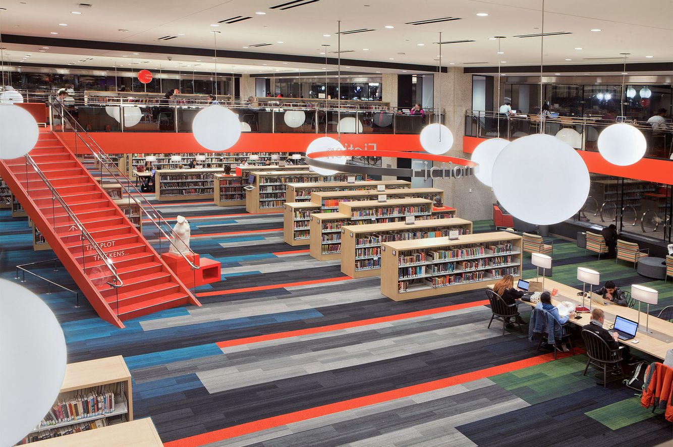 Boston Public Library's Johnson building, built in 1972. Boston Public Library, Johnson Building Improvements