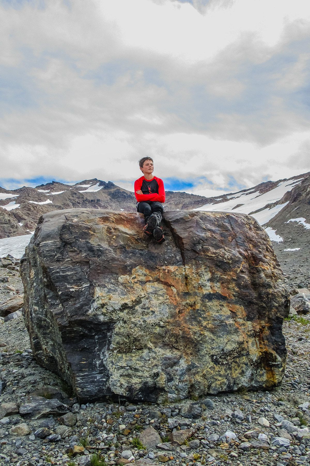 Boy on a rock