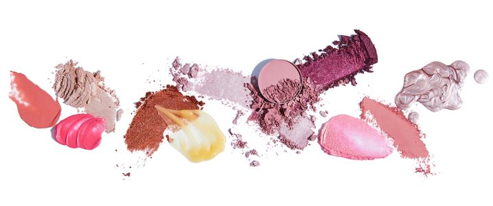 Mixed cosmetics swatch | Product Photography | Cosmetic Styling Los Angeles