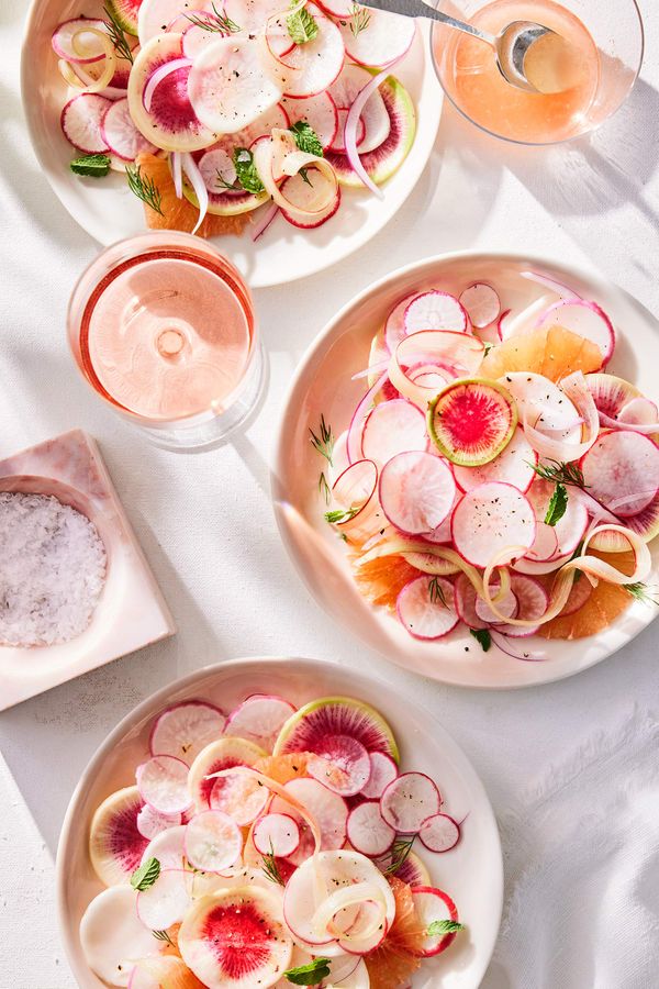 Salad and Wine Tabletop | Food Photography | Prop Styling Los Angeles