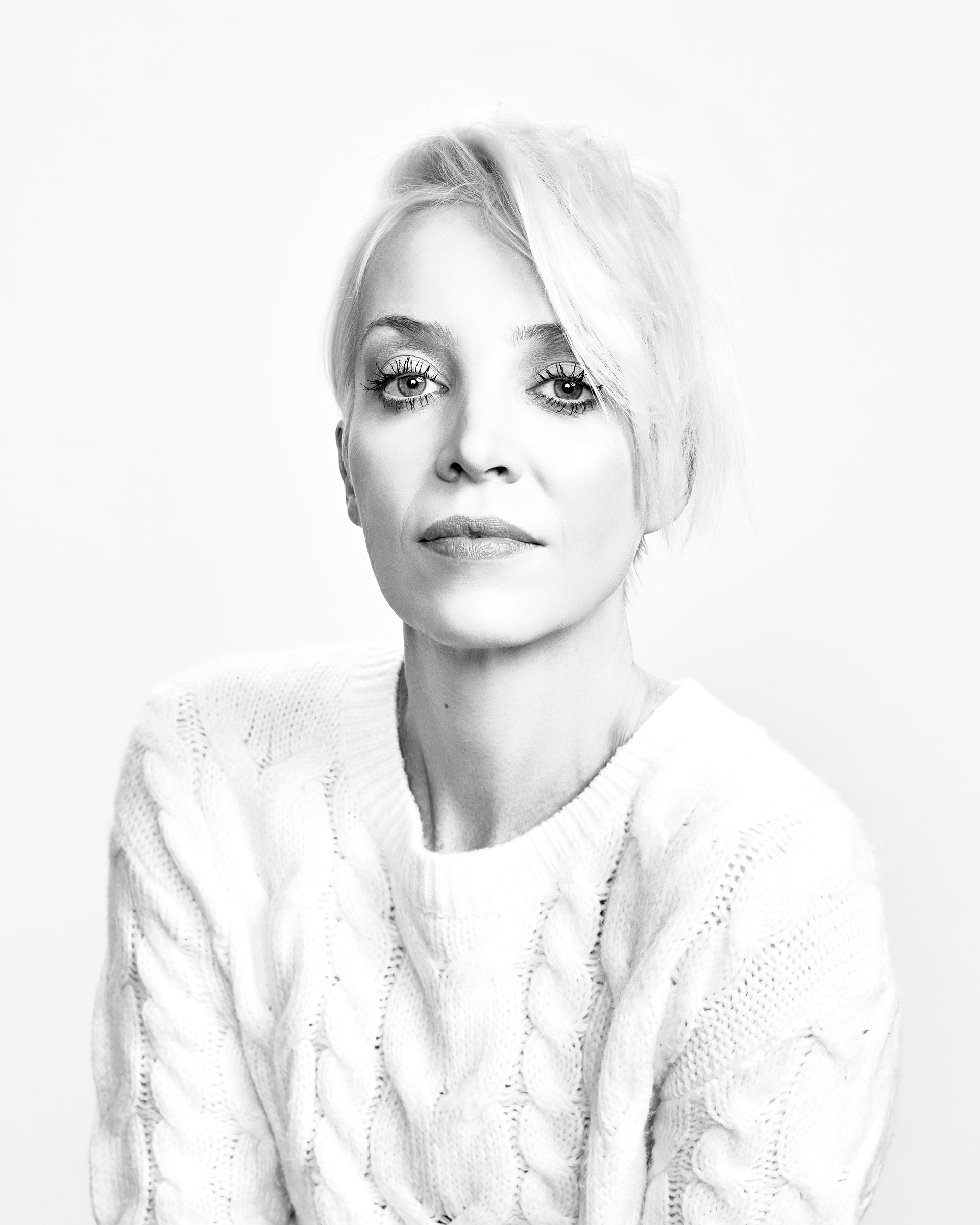 black and white portrait of a woman 