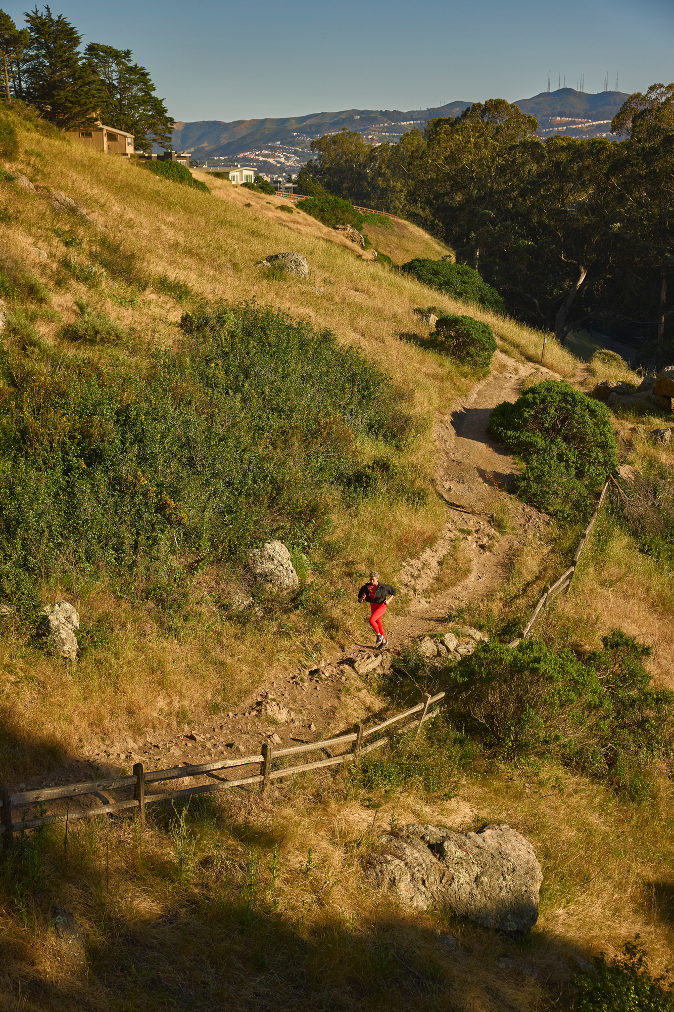 aerial view of a runner 