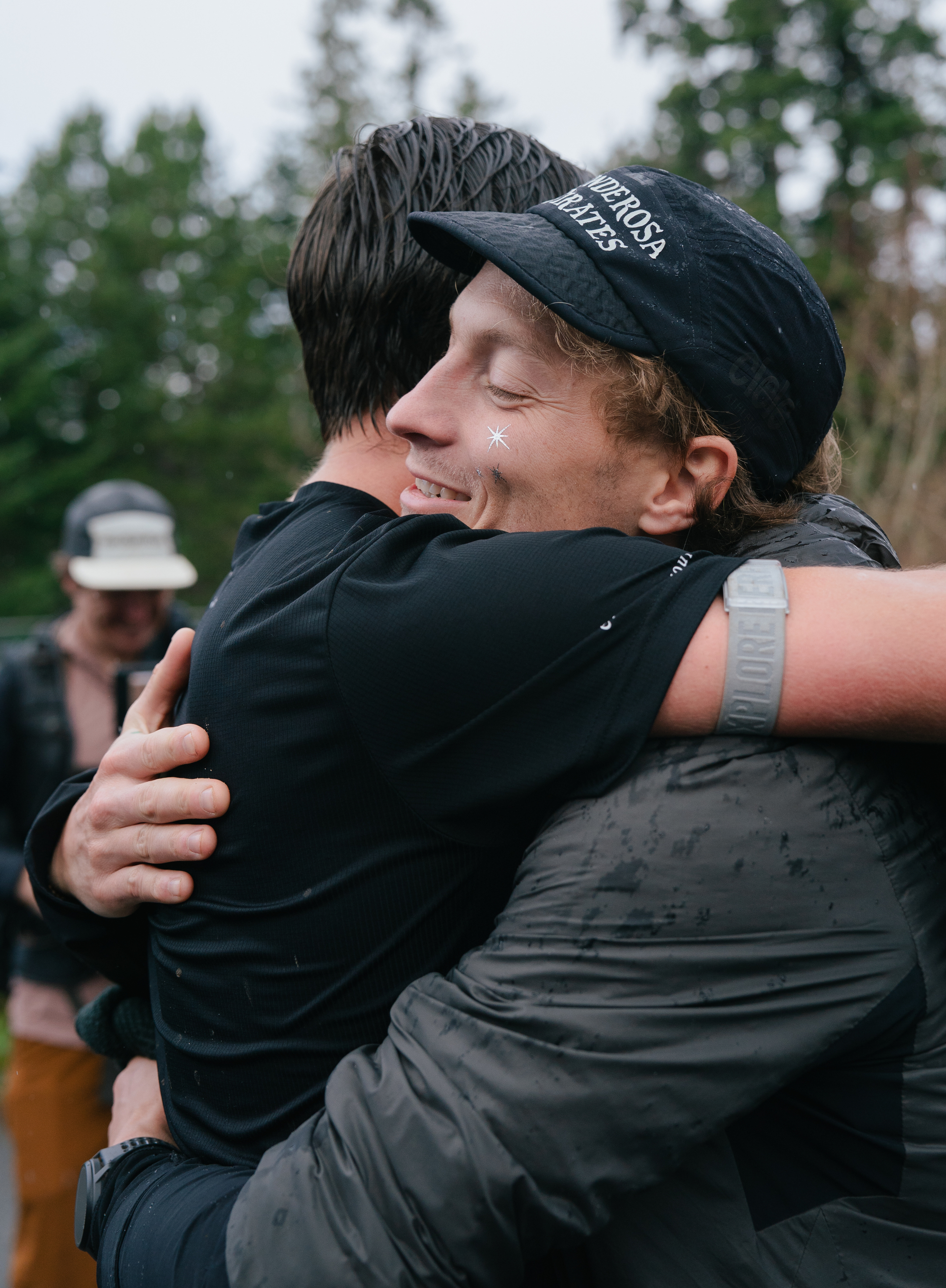 athletes celebrating after a run 