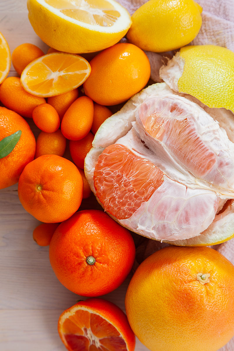 Lemons, grapefruits, kumquats, mandarin and tangerine 