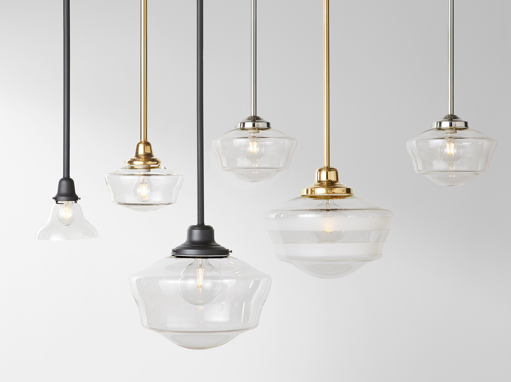 6 different glass hanging lights, selling lighting 