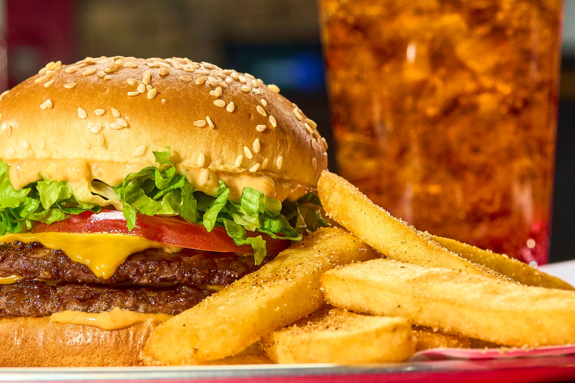 red robin burger and fries 