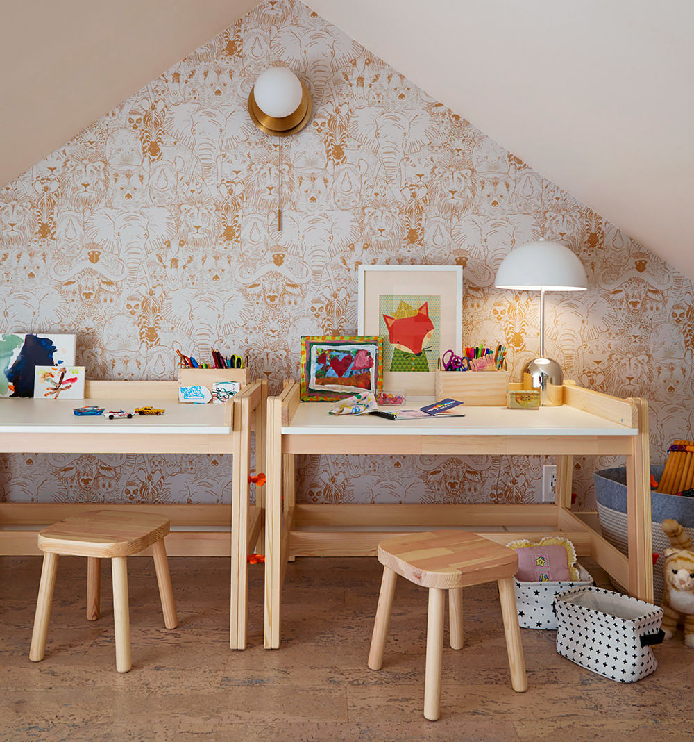 Kids room with desks - Editorial photographer, George Barberis, for client Domino, photographs interiors.