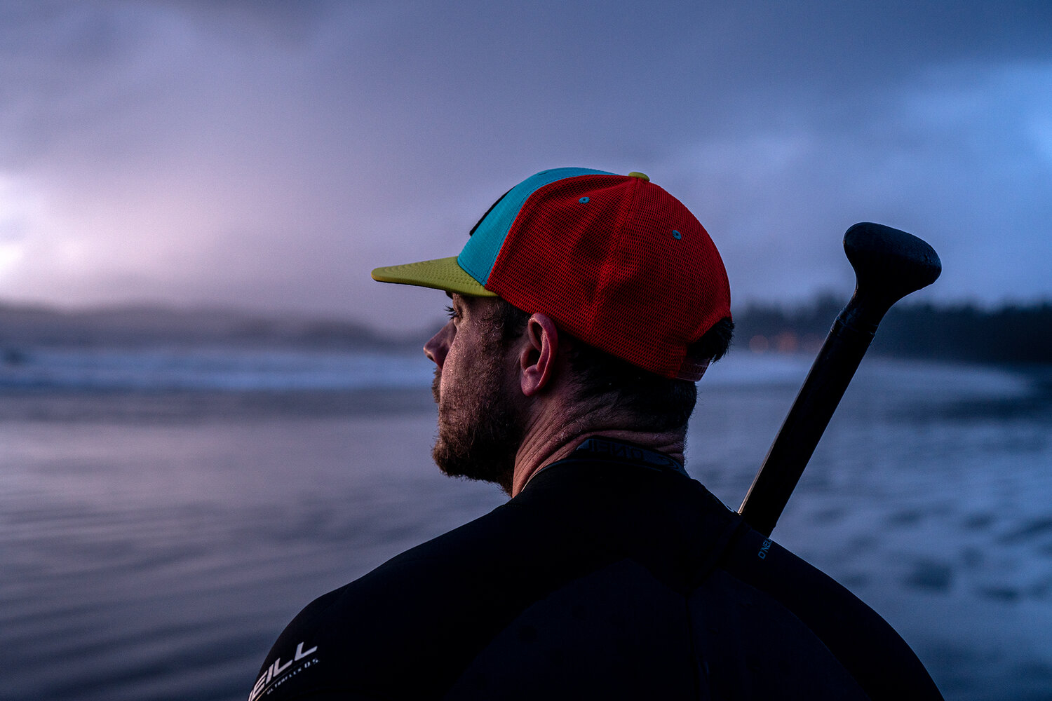 Early riser, best adventure photographer, beautiful somber portrait, ocean landscape At dawn or as the sun sets