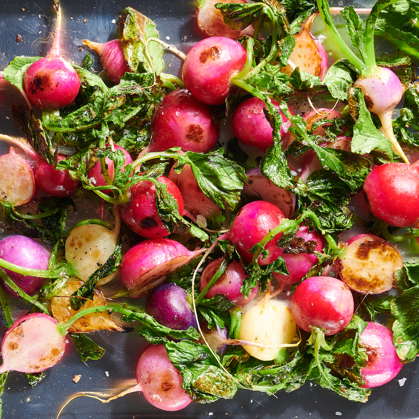 Details of juicy and sweet grilled radish 