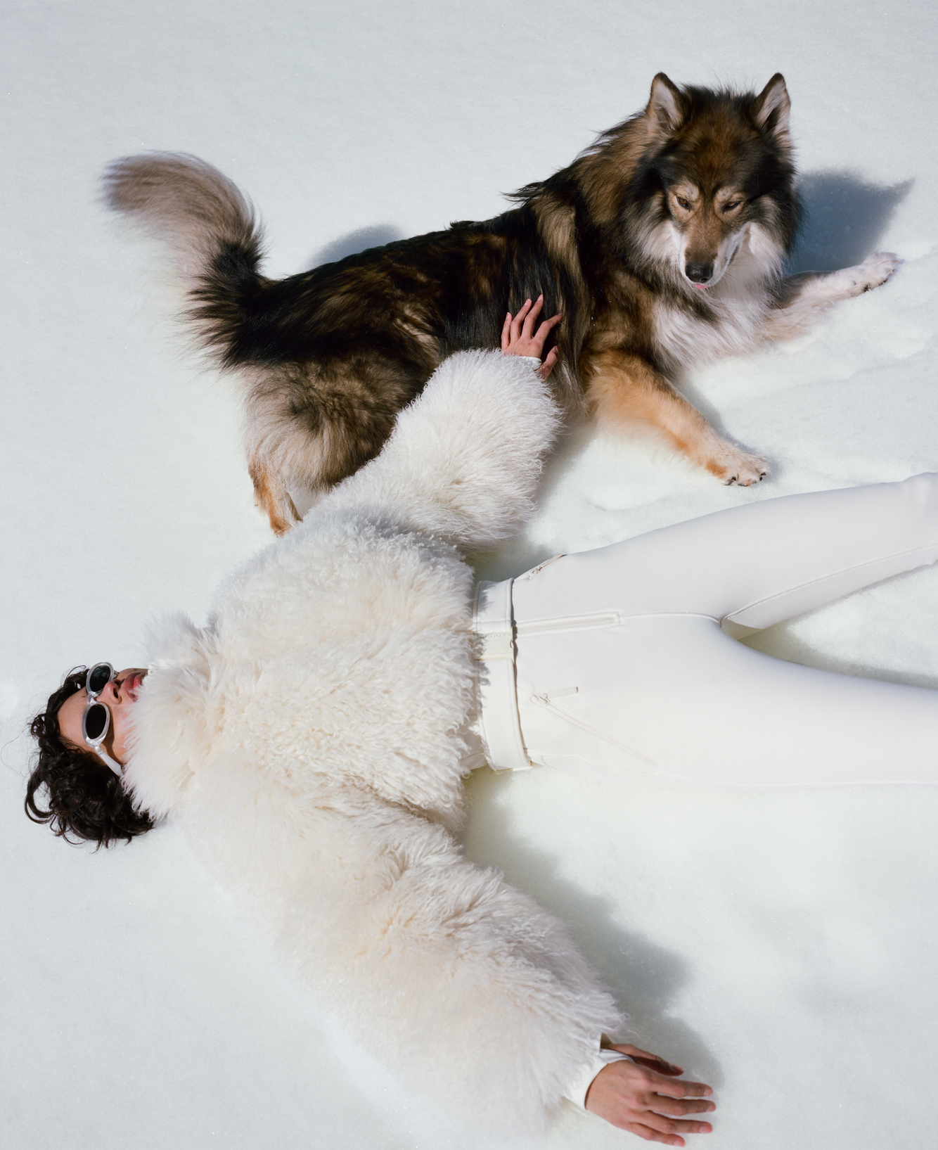 Sunbathing in the snow 