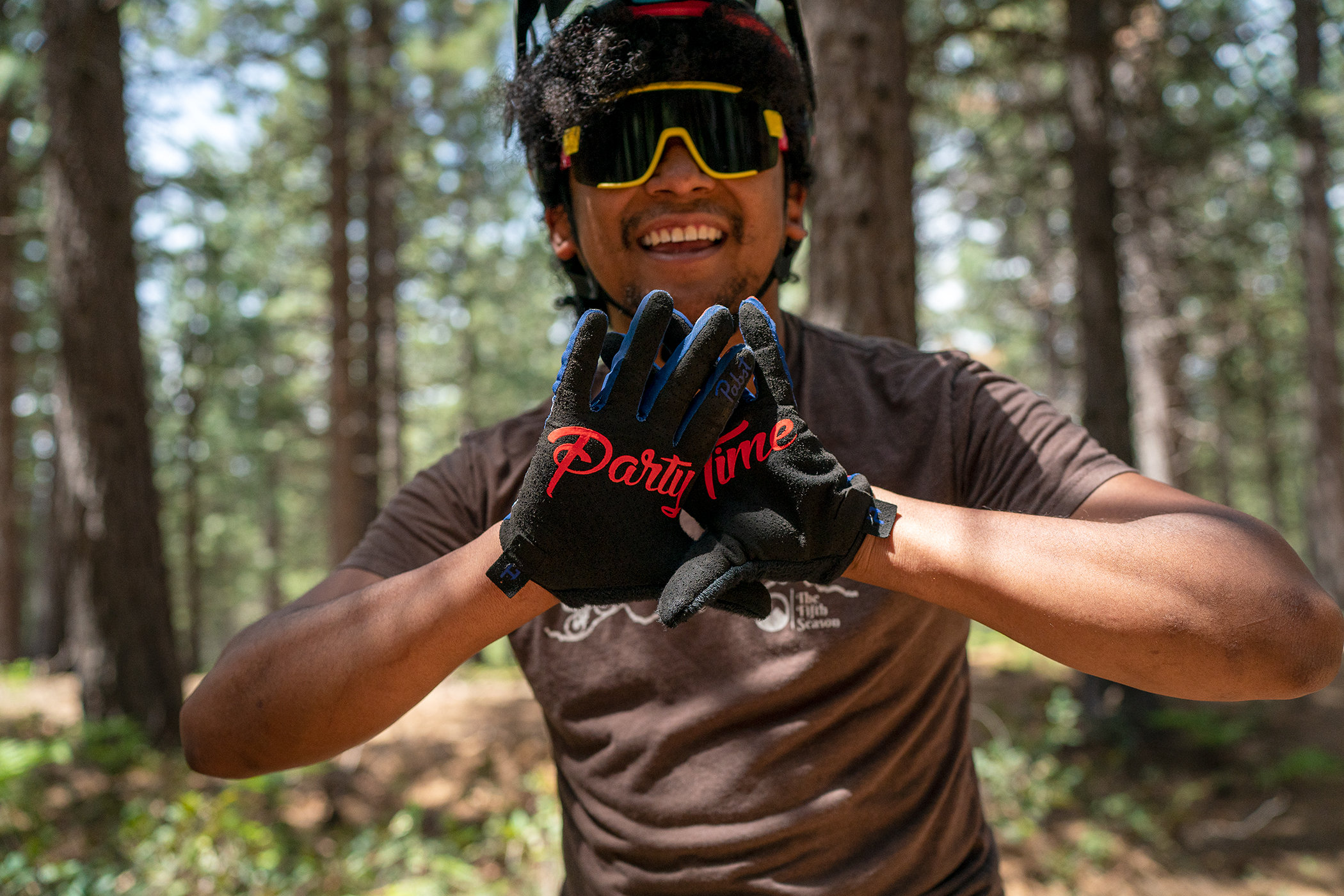 Trail riding, mixed race guy, happy, active lifestyle Outdoor sports