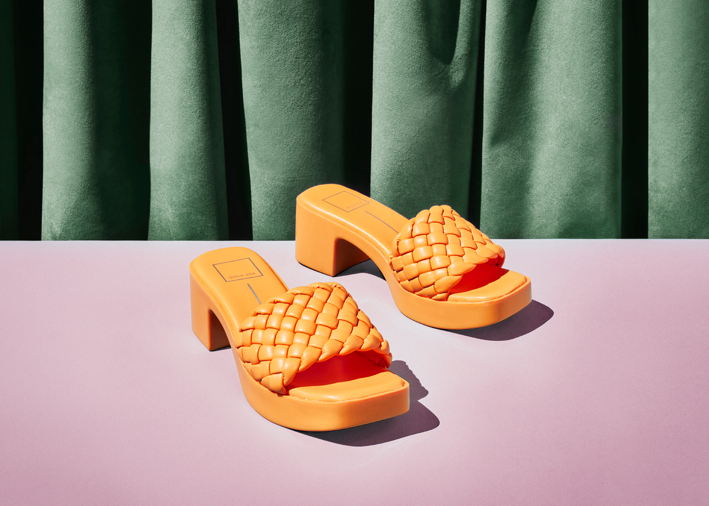 Orange sandals, slides