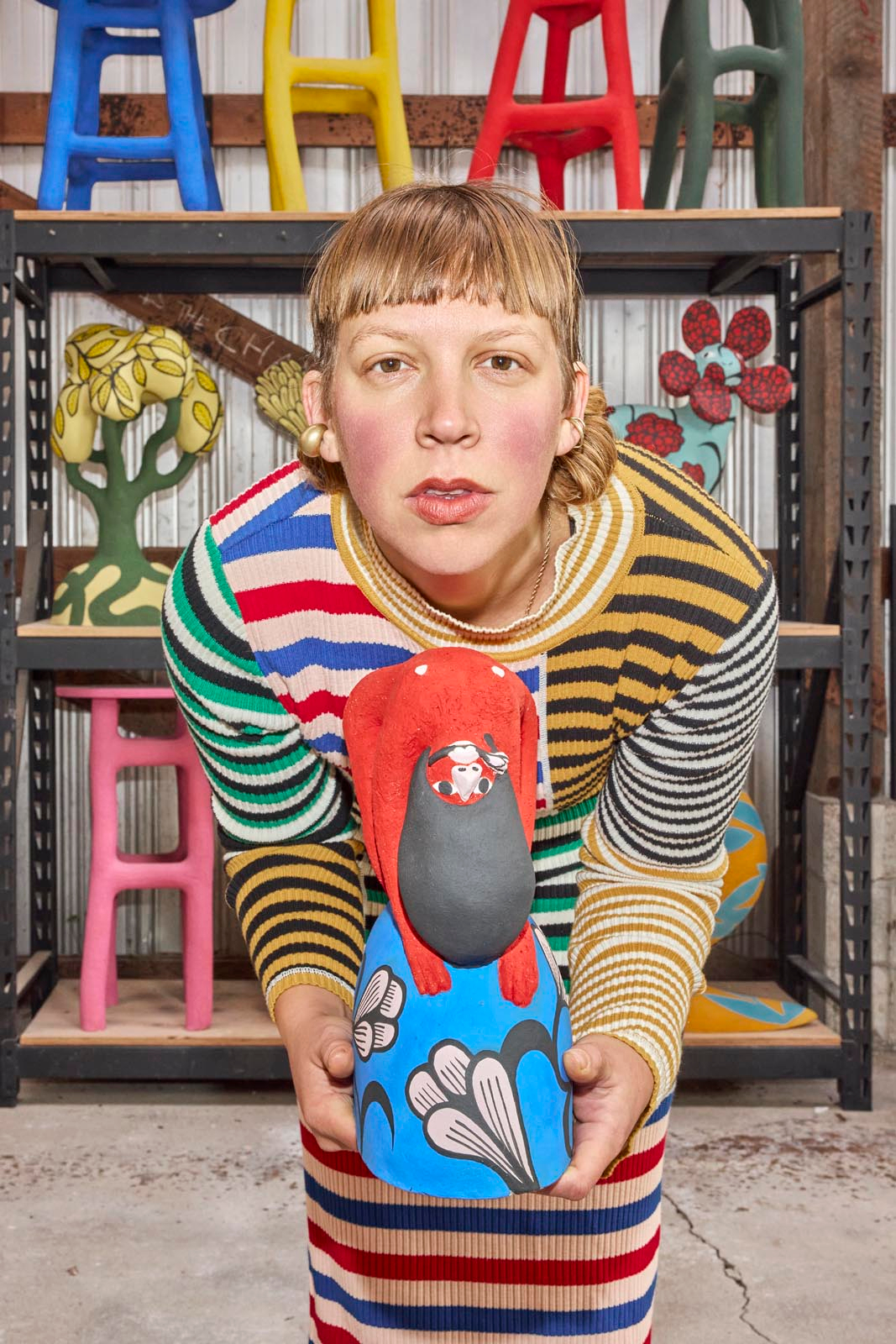 bold funky fun patterned textured sculptural artist ariana heinzman 