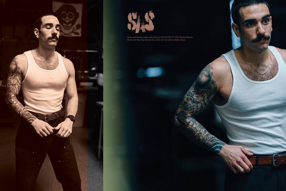 muscle man poses for a photo by troy nebeker saints and savages