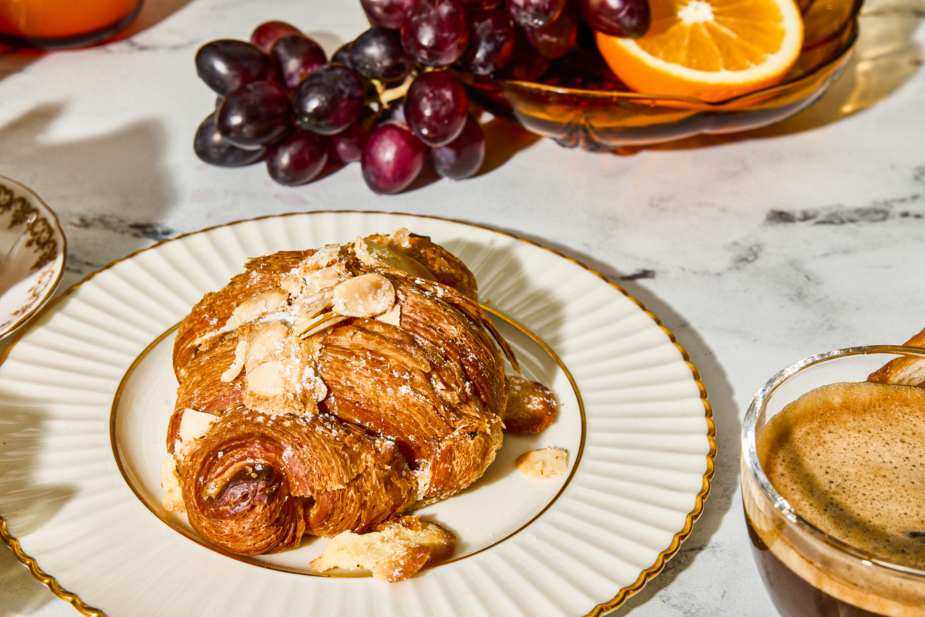 Almond Croissant & Coffee 