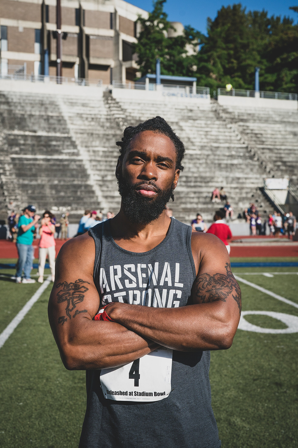 Strong man with tattoos 