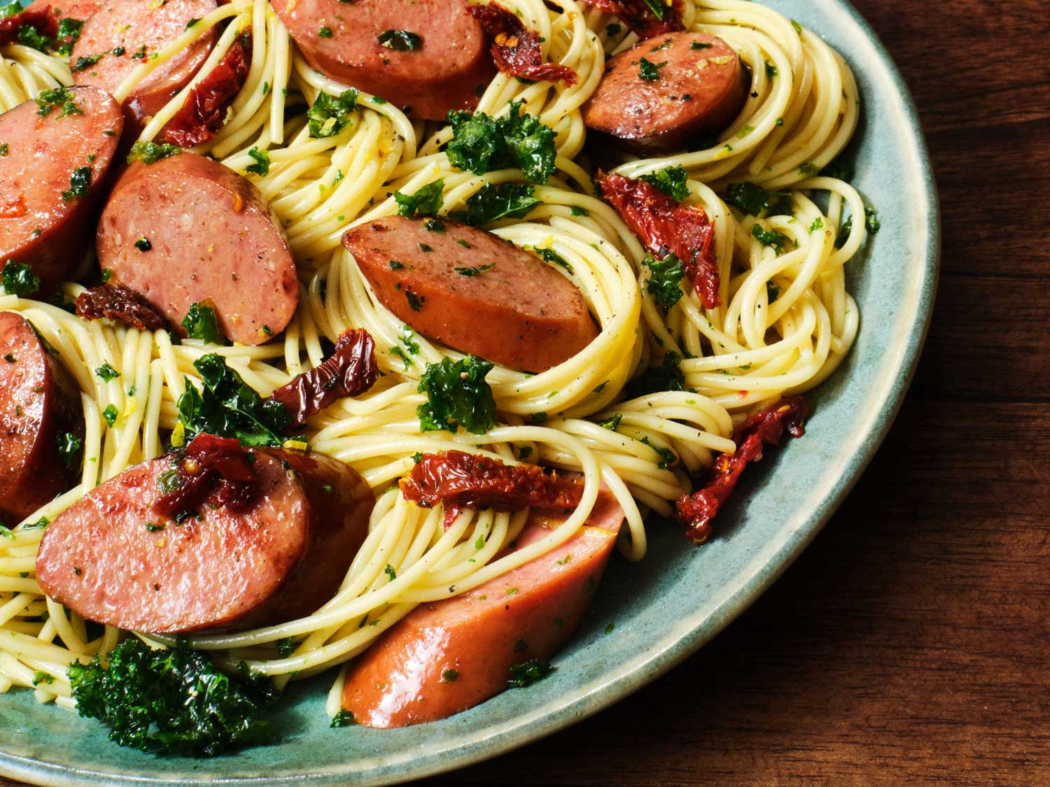 sausage and sun dried tomato pasta 