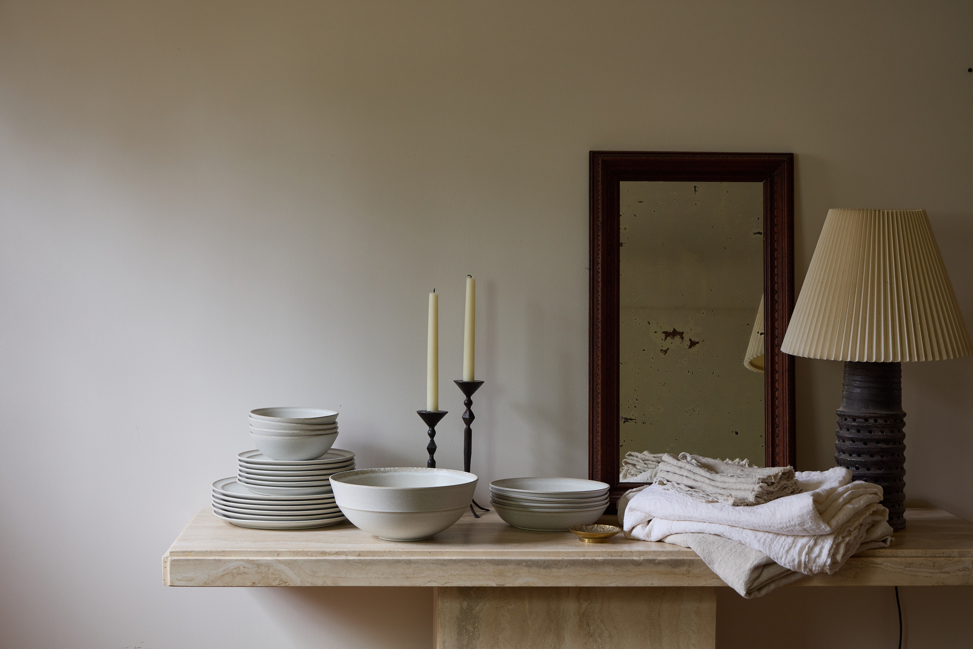 lamps, mirrors, plates, and bowls 