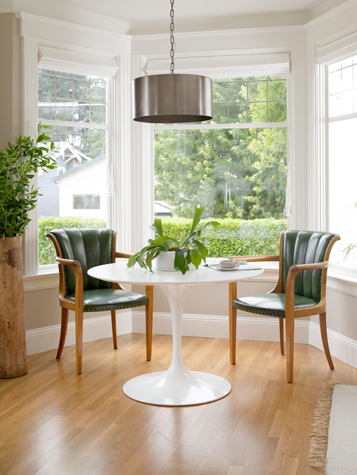 Green modern chairs modern white dining table