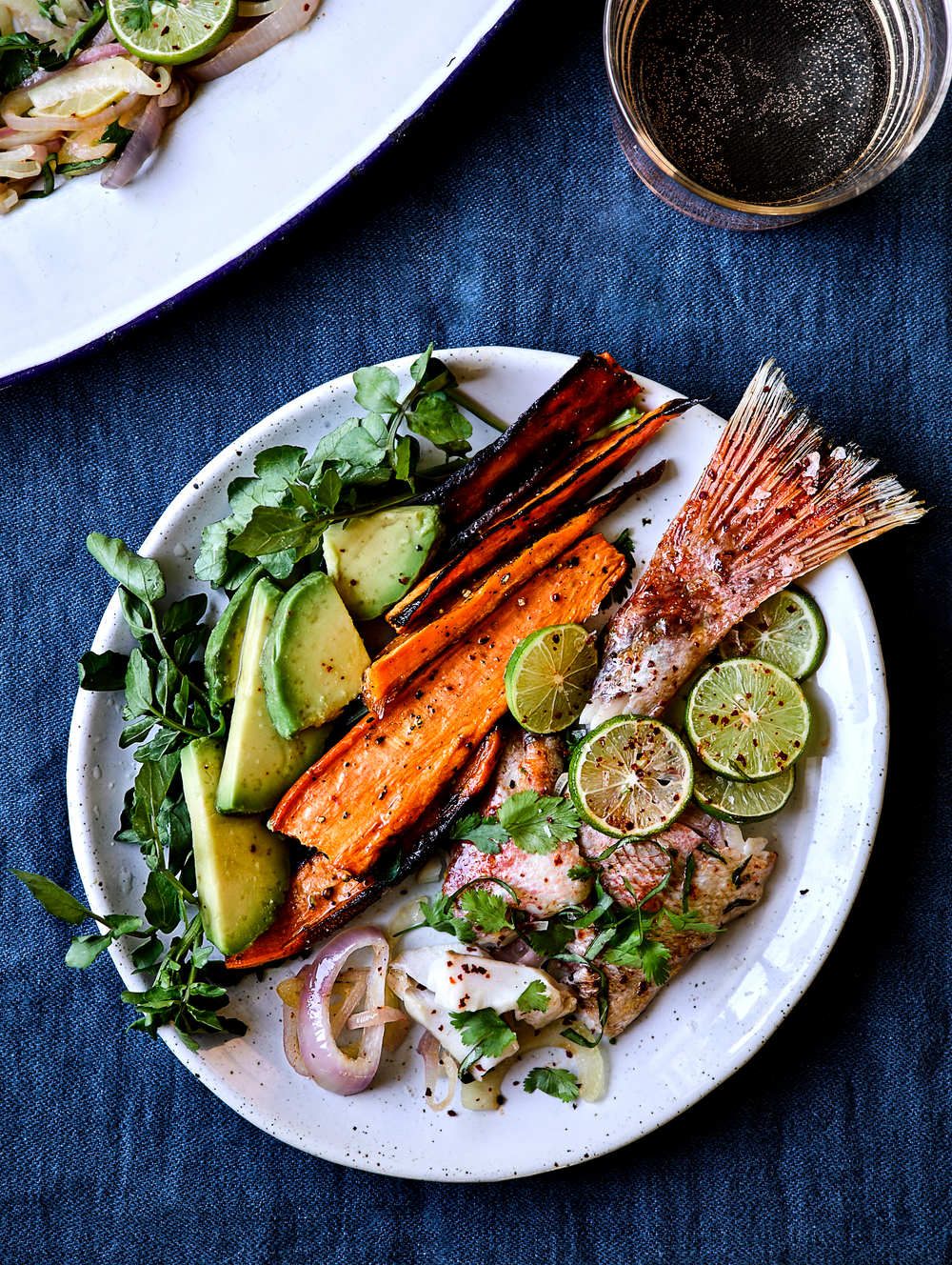 Grilled Fish and Veggies Styled by Rachel Grunig