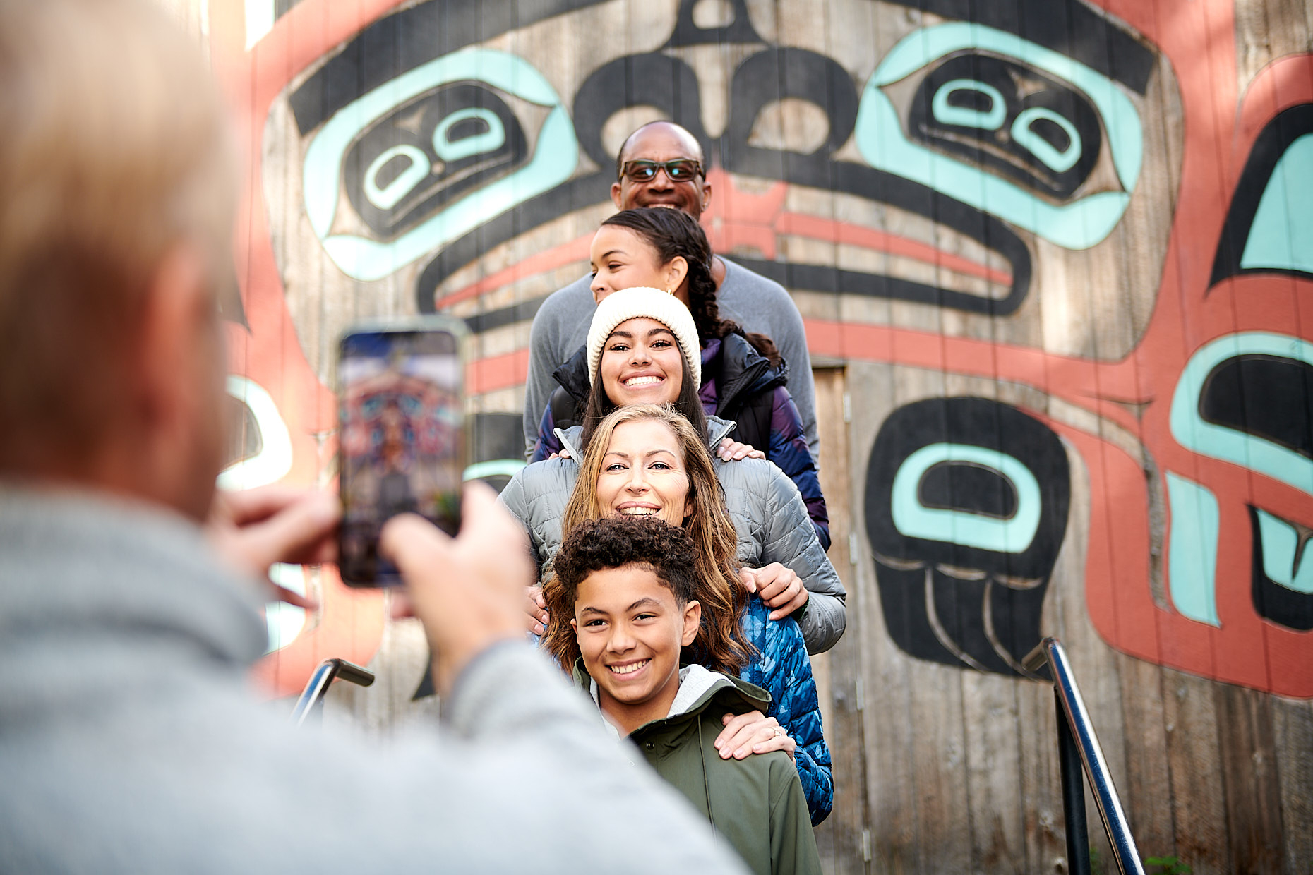 Family poses for a photo