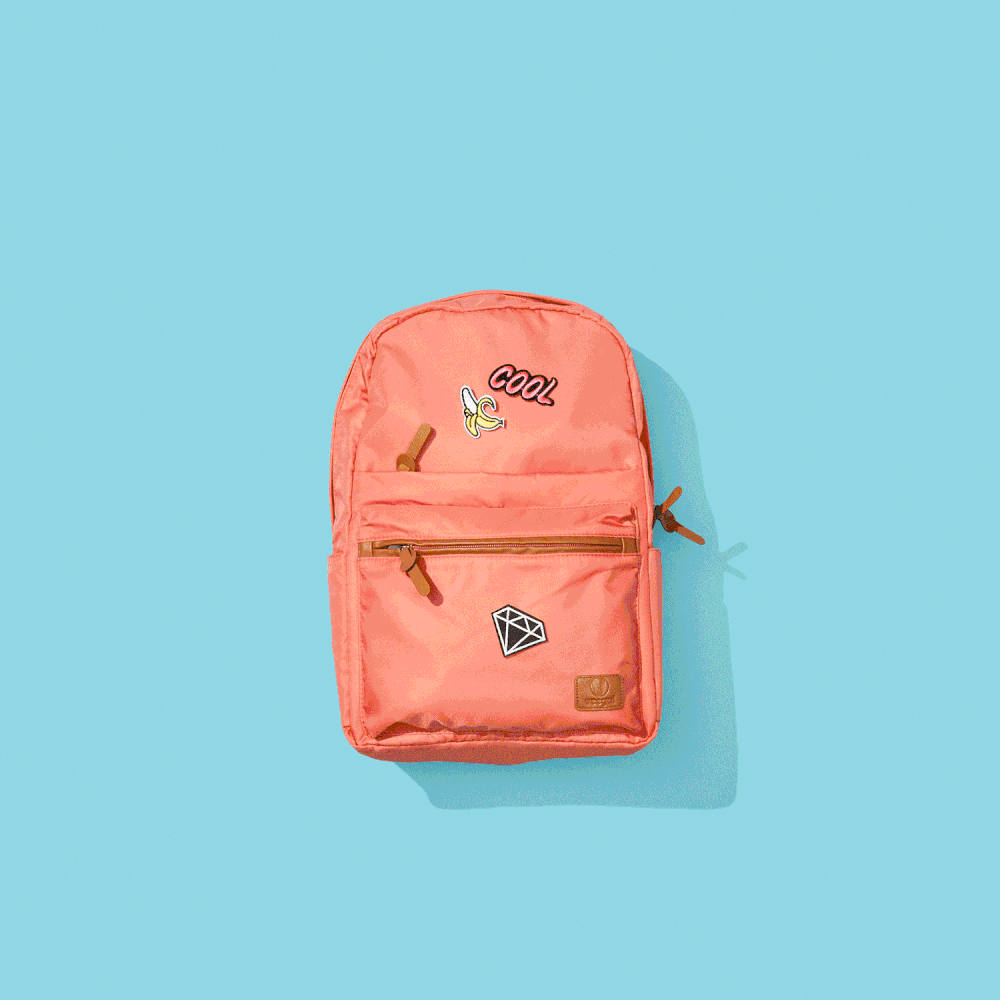 Everest and Herschel bags with HydroFlask water bottles. Book Bag Rainbow