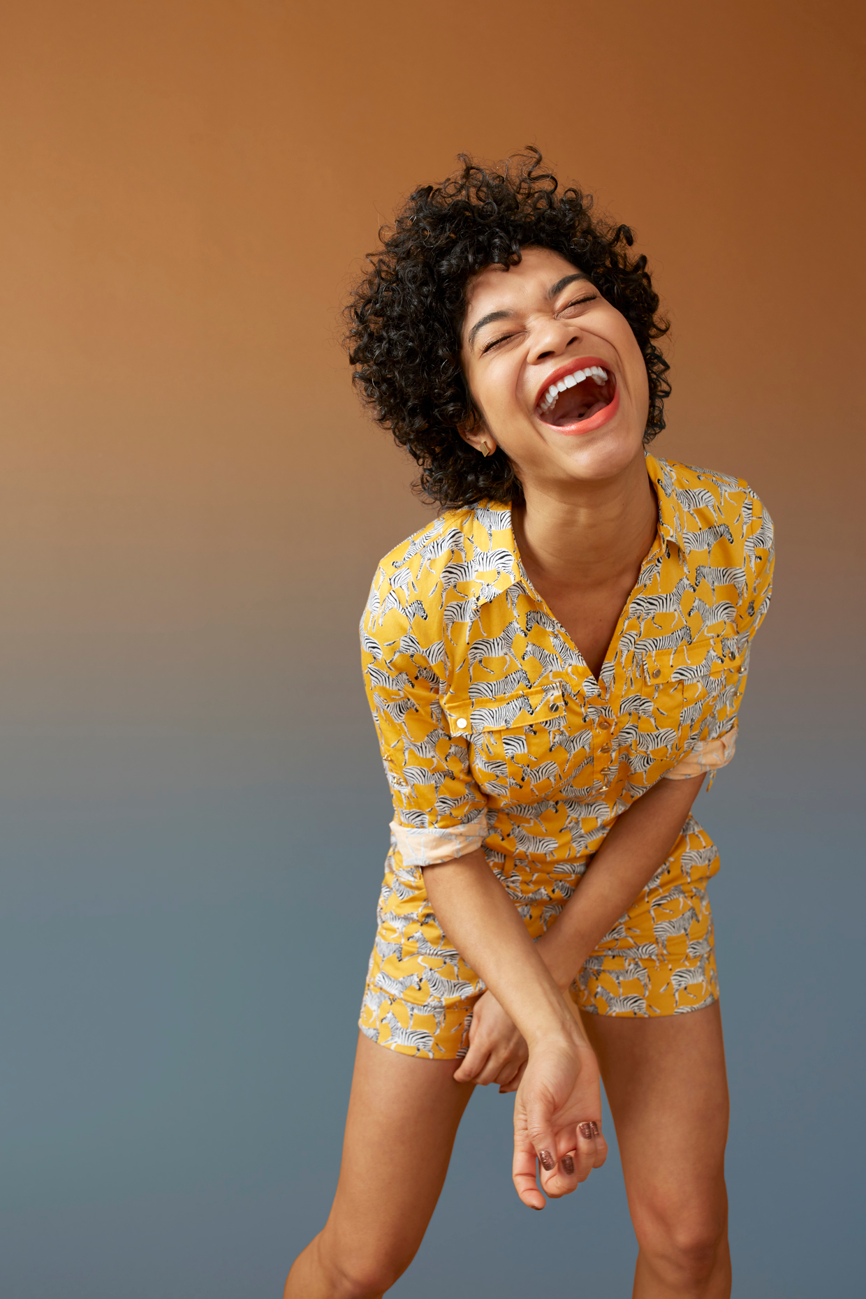 young woman laughing 