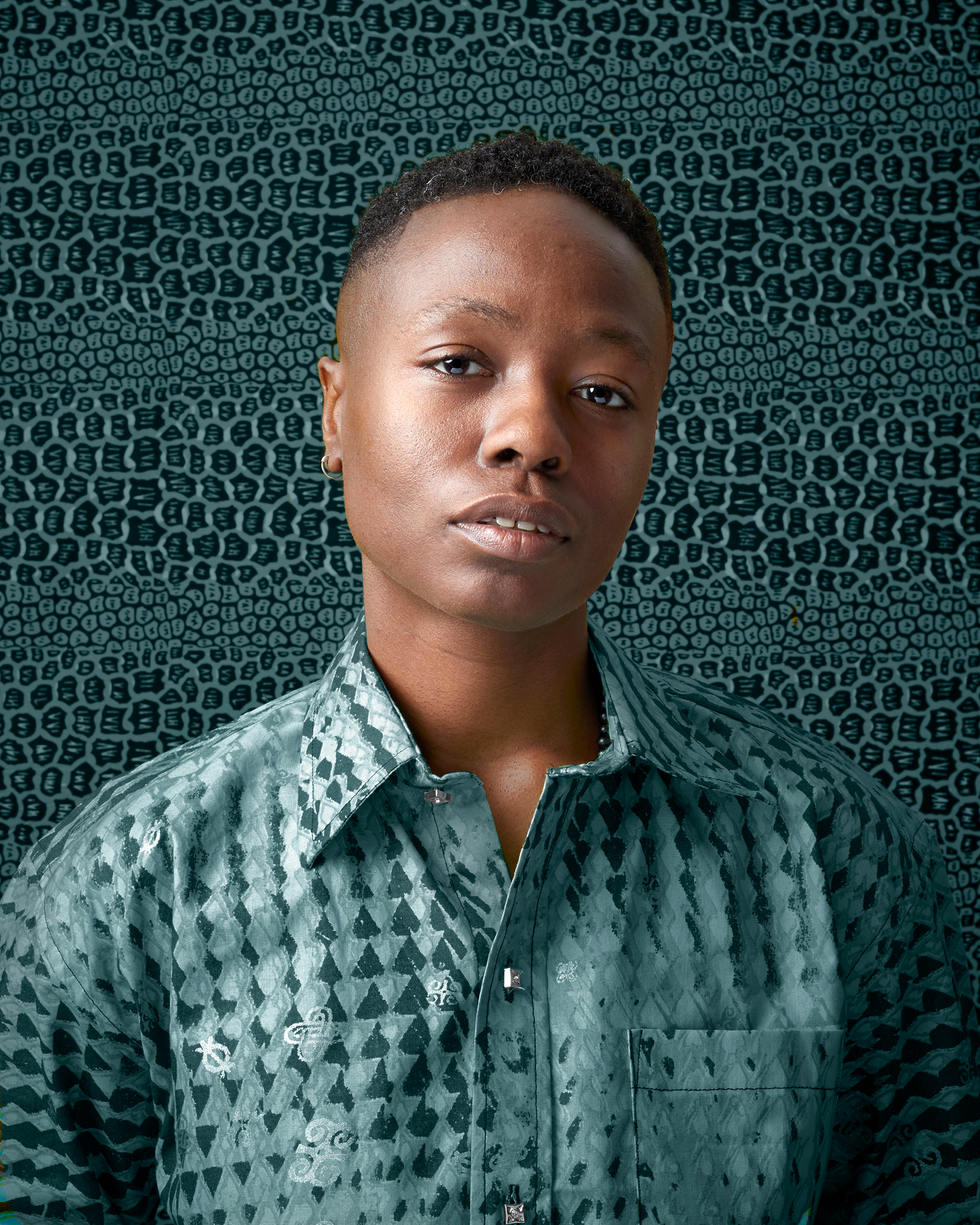 young black woman in blue 
