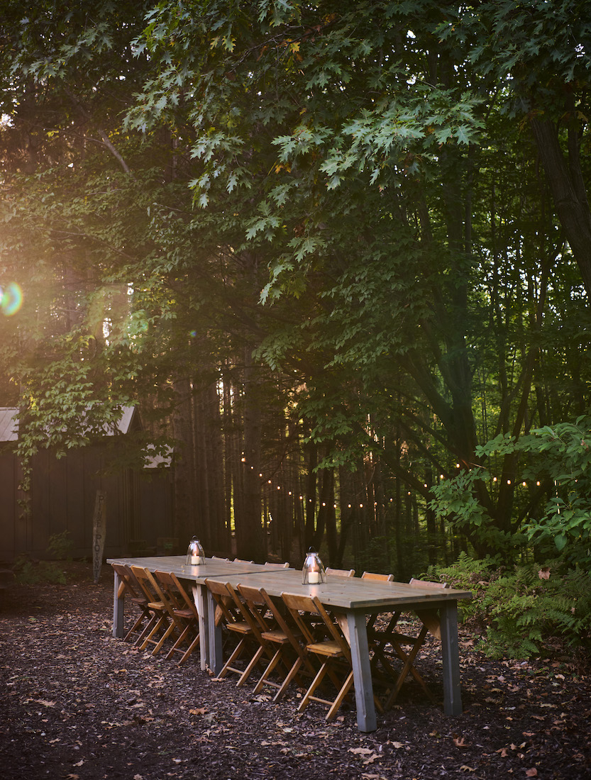 Sarah Flotard - Seattle Based Commercial Lifestyle Food And Beverage Photographer tree lined dining area with string lights