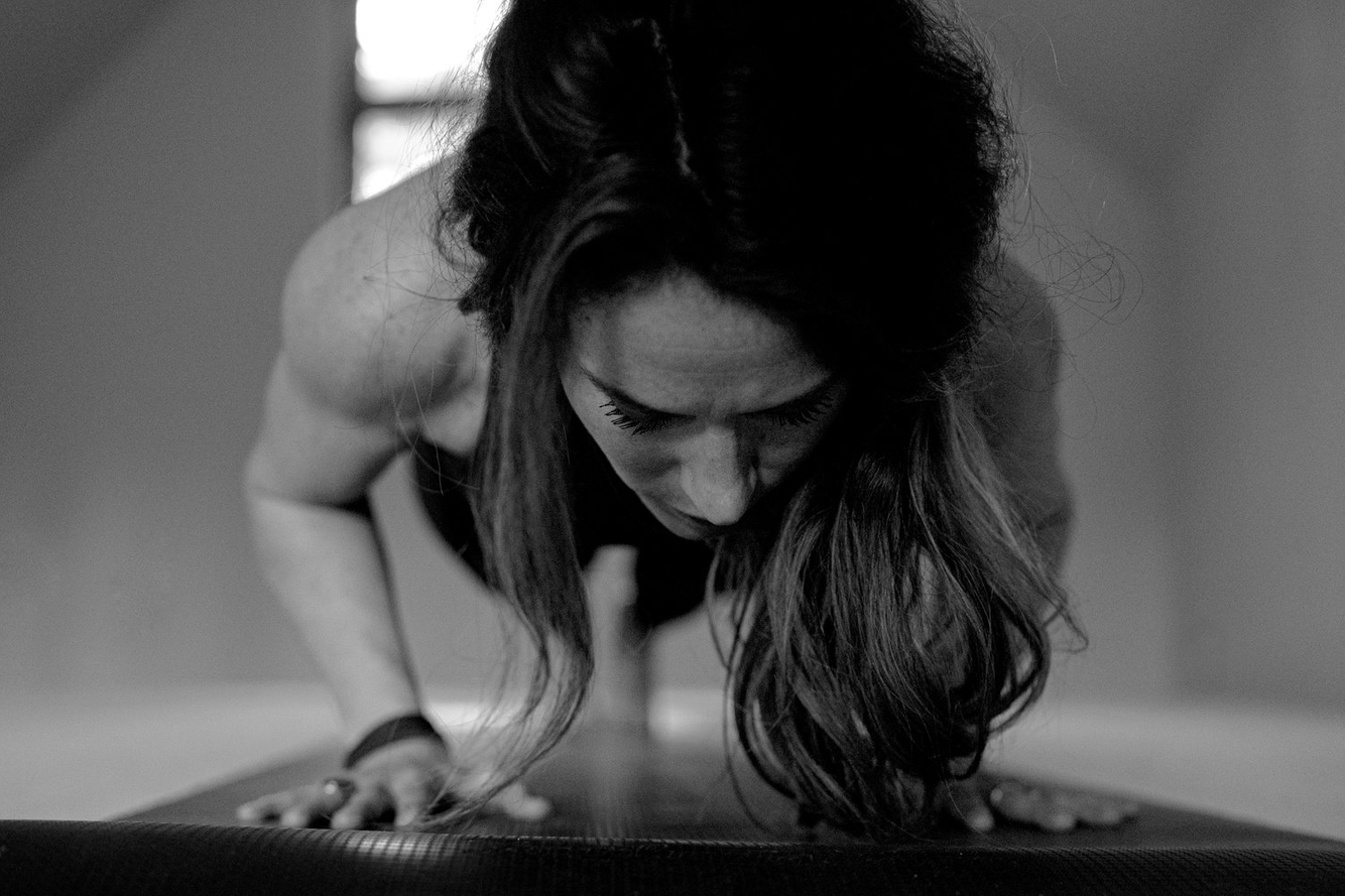 Middle age white woman, yoga poses, documenting yoga asanas Body weight exercises