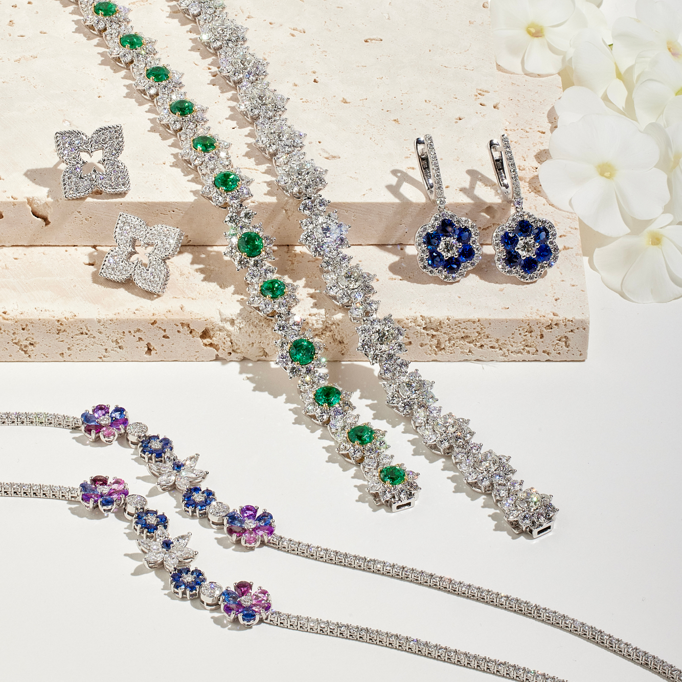 diamonds and flowers infused with stones 