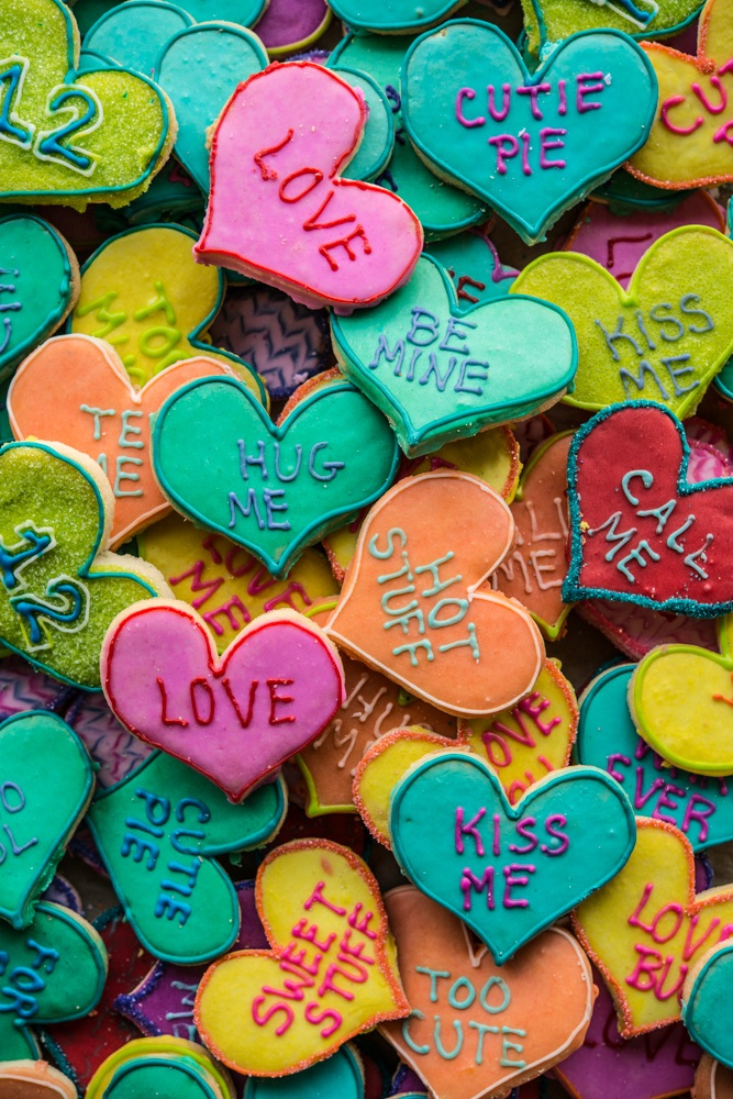 Valentines say sweetheart cookies