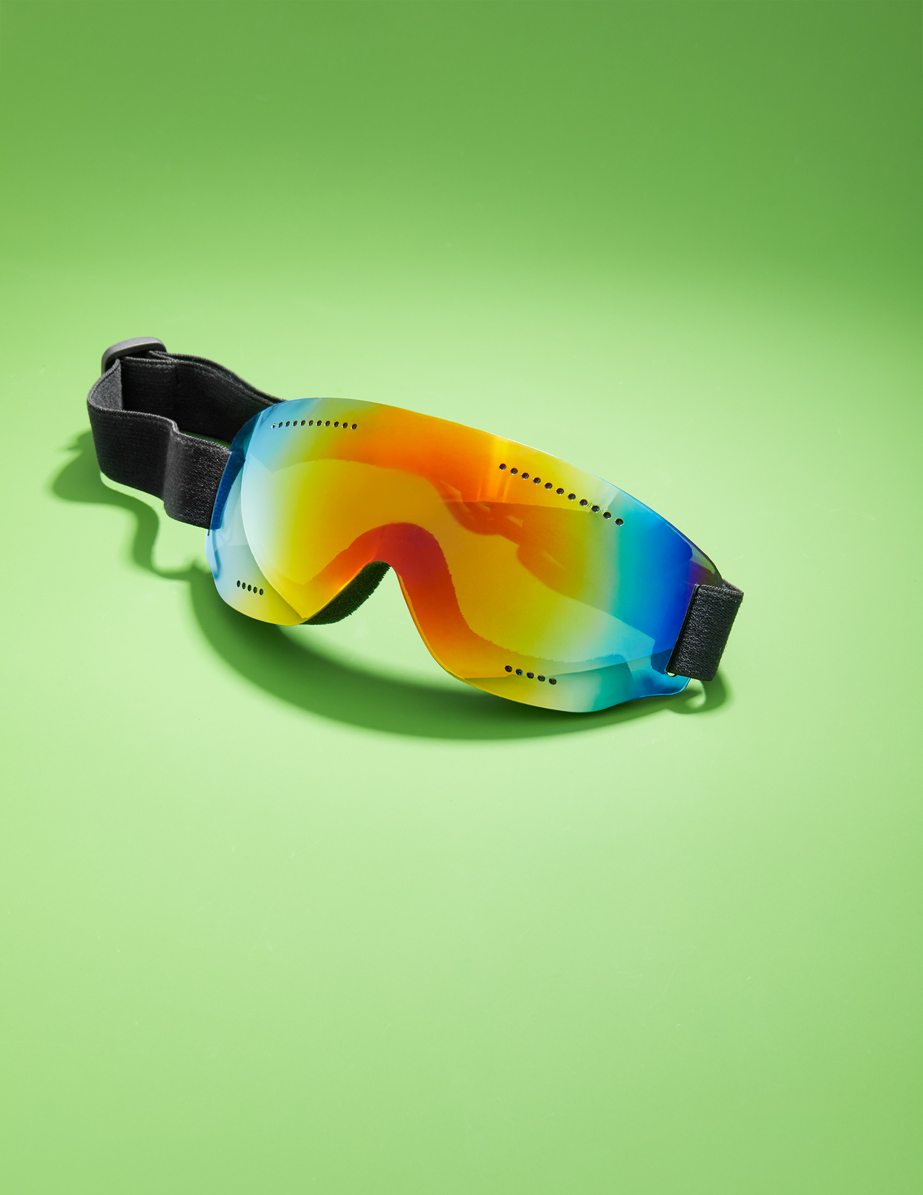 Translucent multicolored goggles 