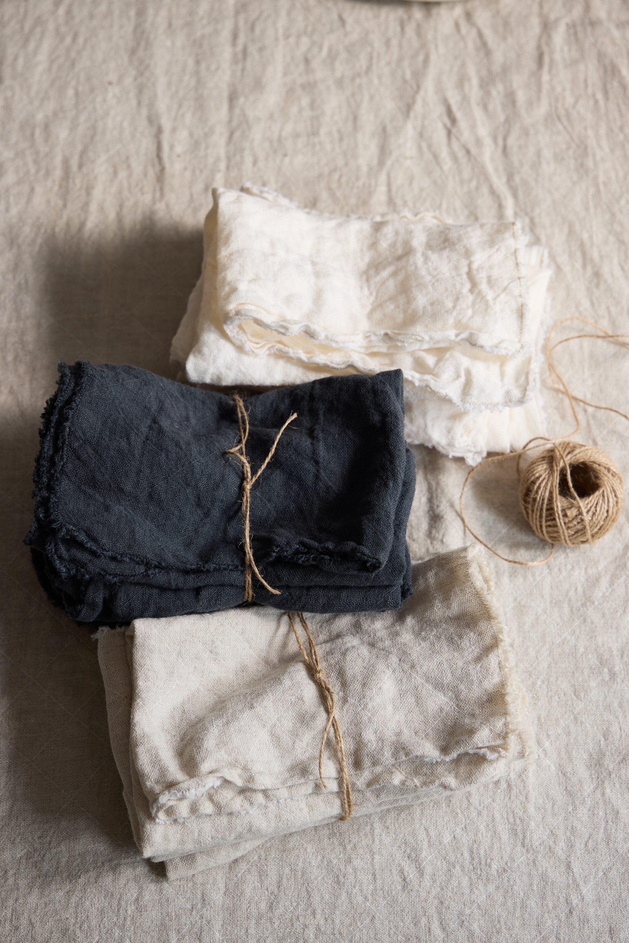 assorted linen still life photography
