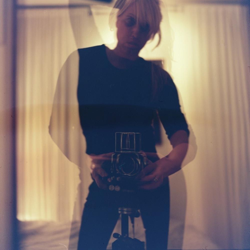 Double exposure self-portrait of Micha Warren Double exposure self-portrait of Micha Warren, German-born photographer and artist in New York City, featured on the About page.