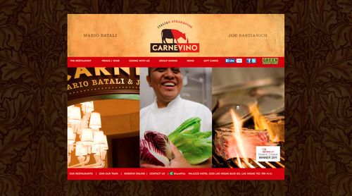 Carne Vino Las Vegas Website