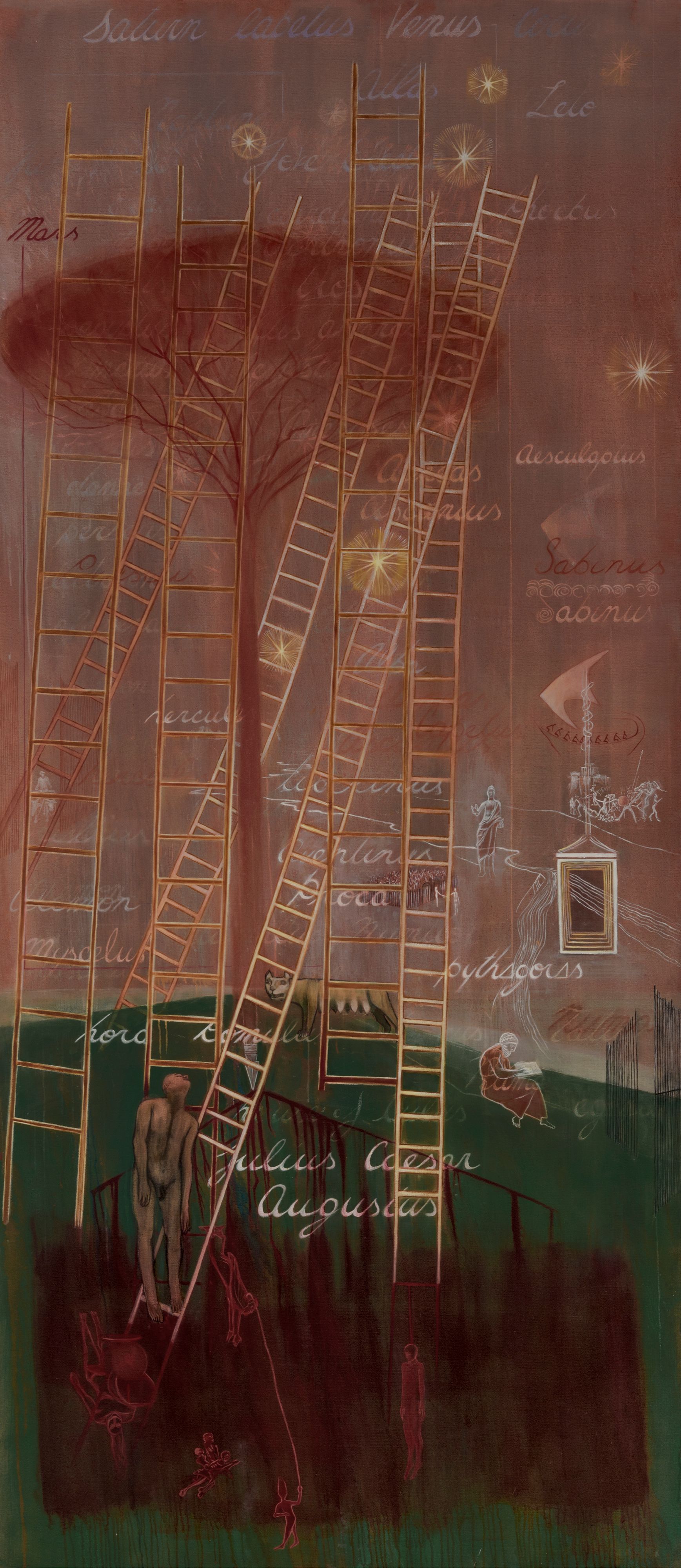 OIl and Emulsion on Linen, 124" x 54", 2014-2017 Dream 10: An Apotheosis in Rome