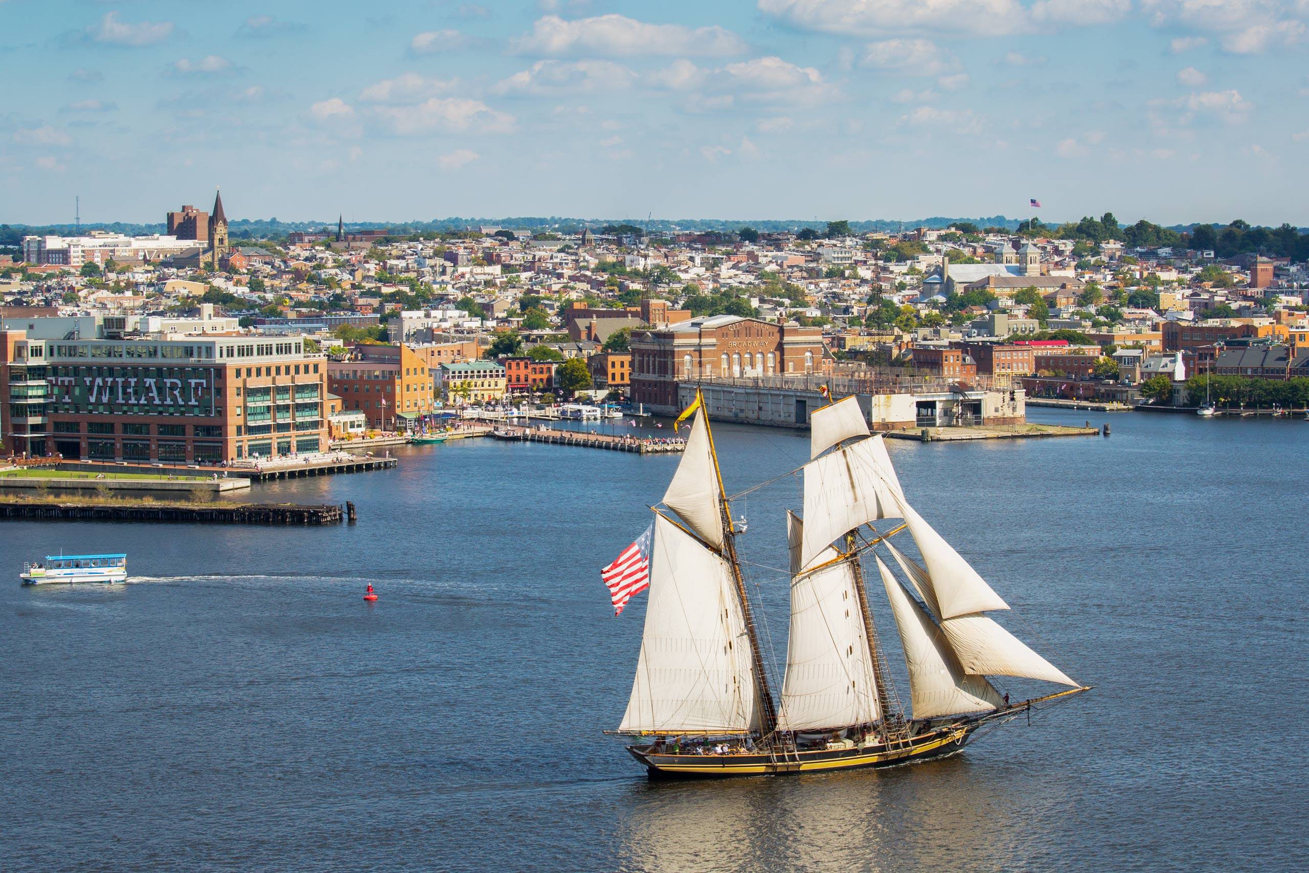 PORTFOLIO - Baltimore - Neighborhoods    #24   Pride of Baltimore II sailing by Fells Point.