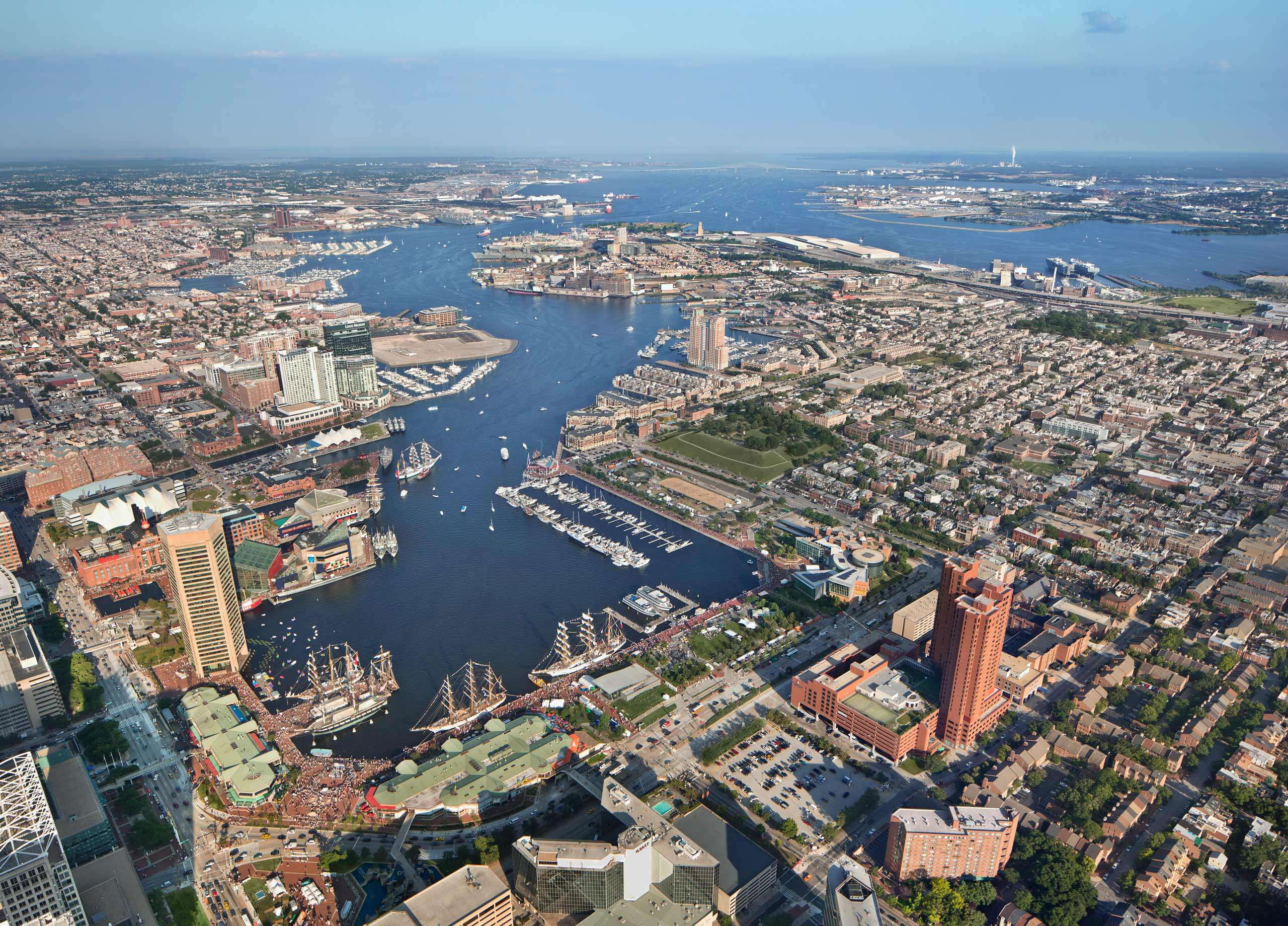 Aerial View of Baltimore's Inner Harbor