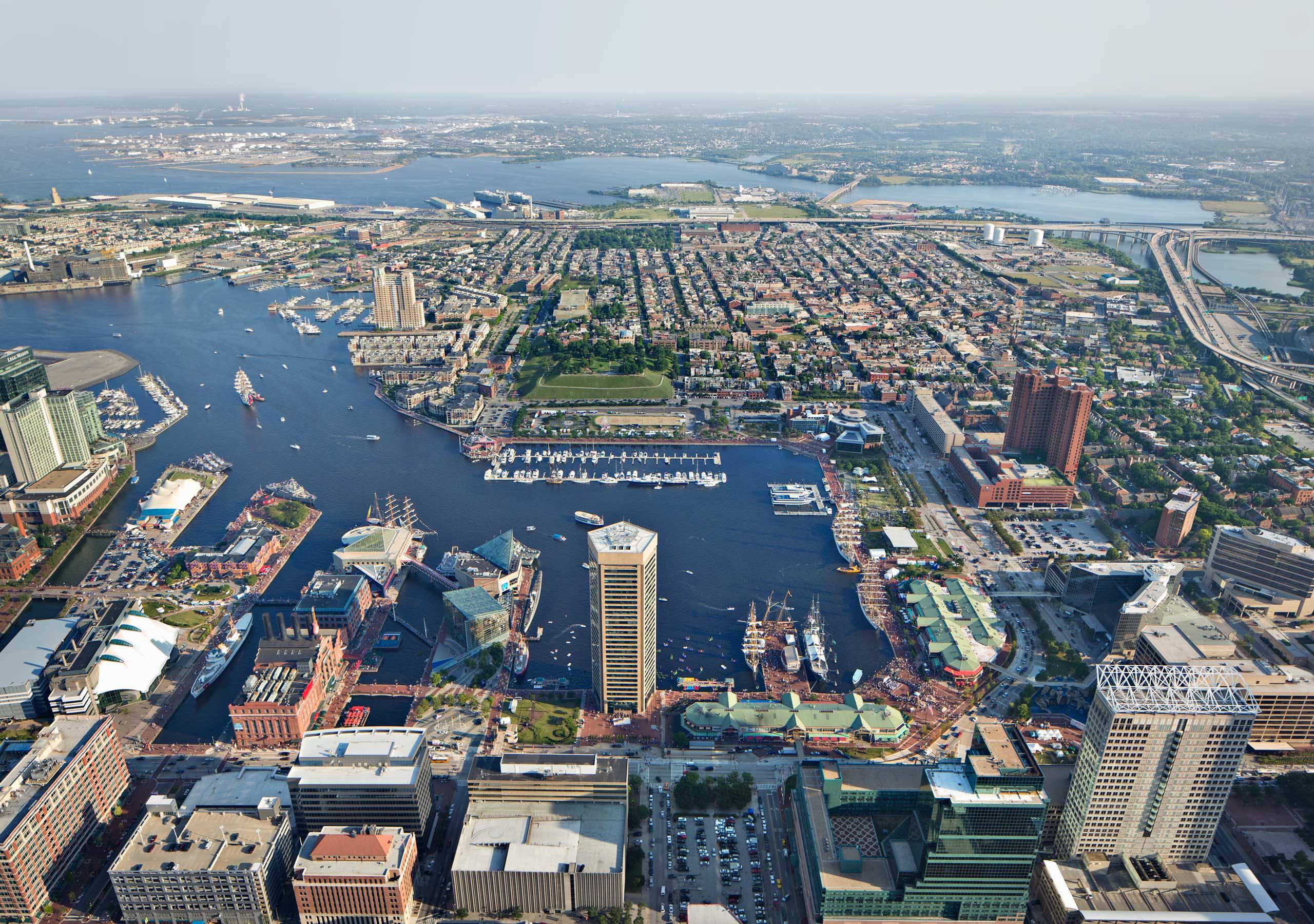 Aerial View of Baltimore's Inner Harbor 