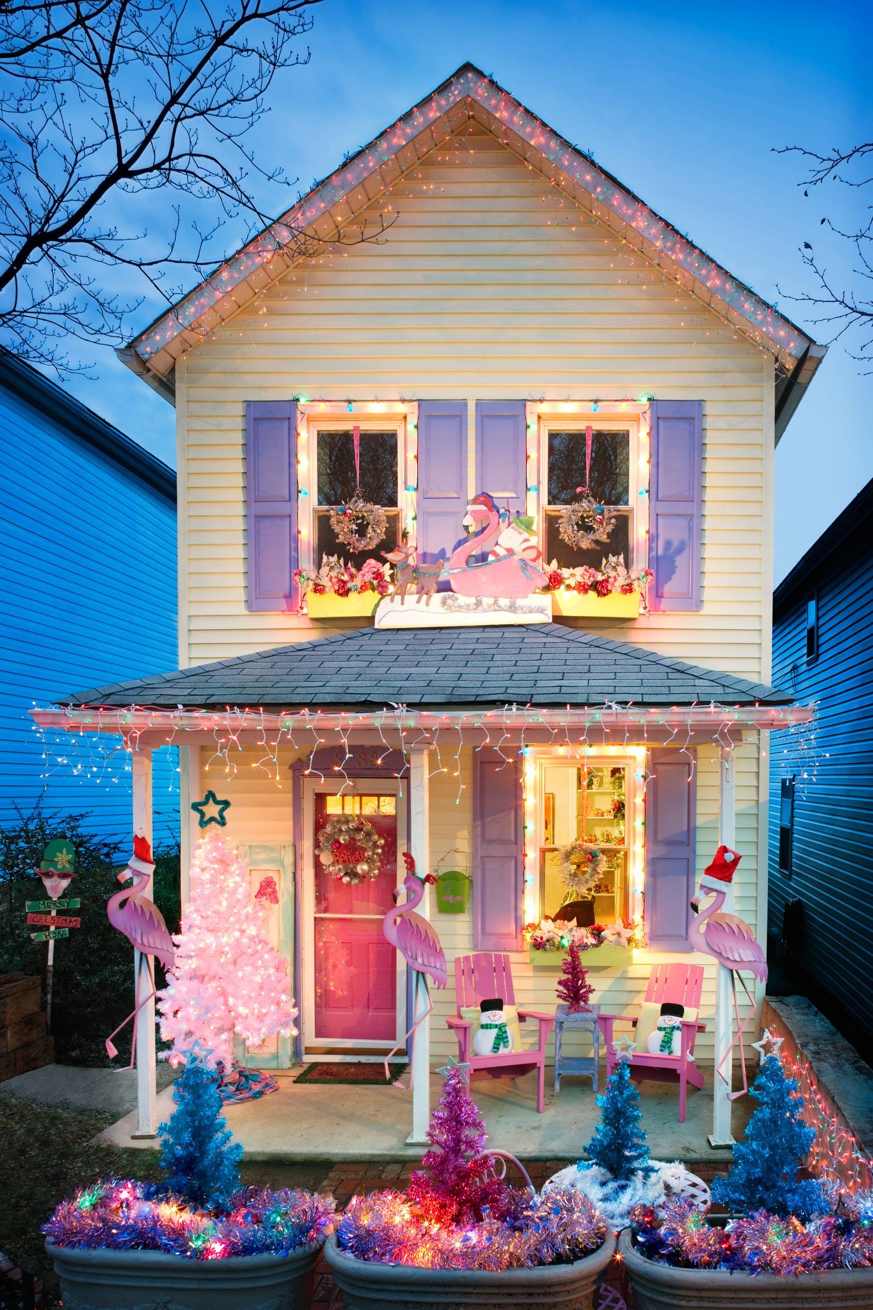 PORTFOLIO - Baltimore - Neighborhoods   #19  Hampden House with Christmas Decorations