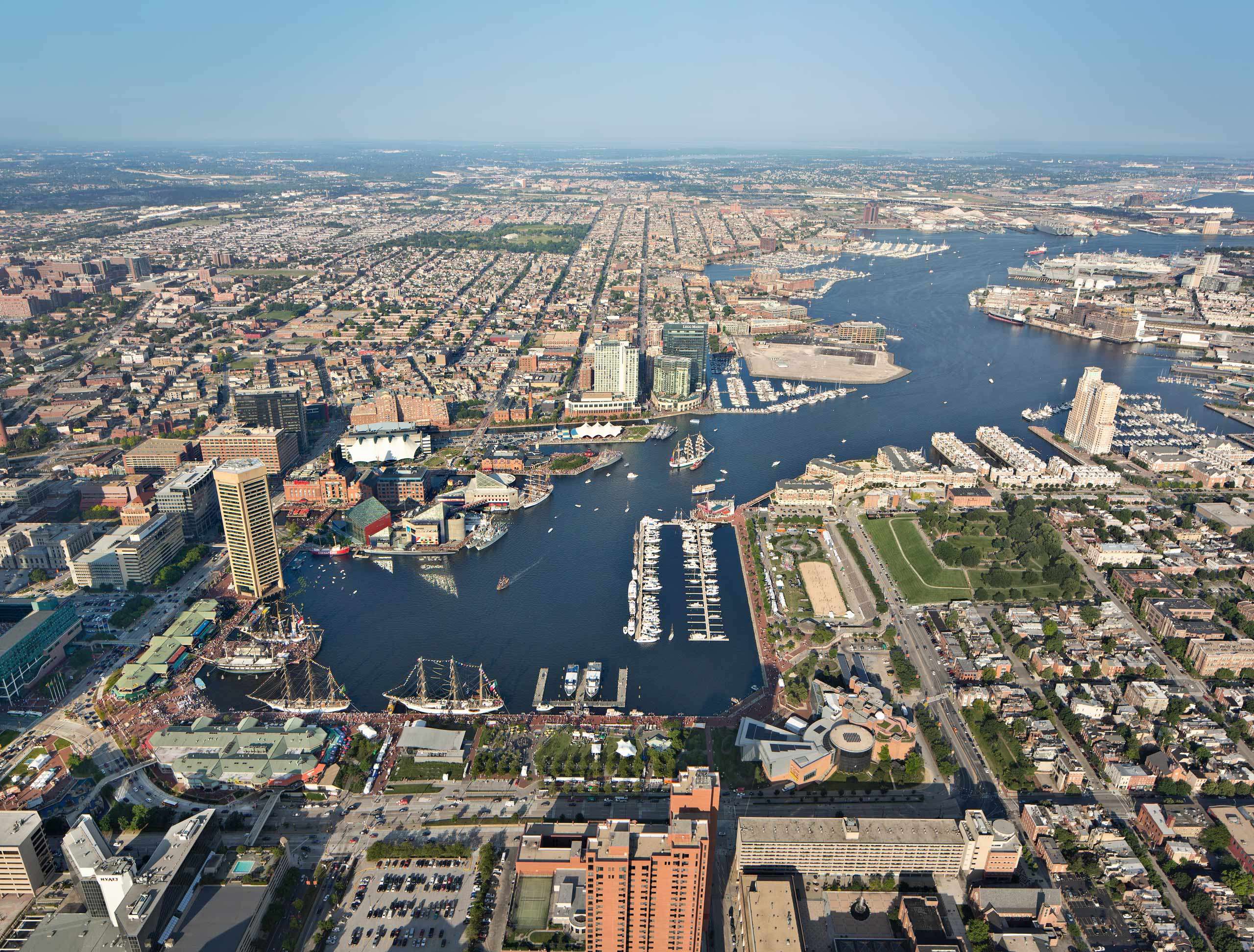 Aerial View of Baltimore's Inner Harbor