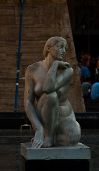 Barcelona, Spain soft catalan woman pondering life... naked