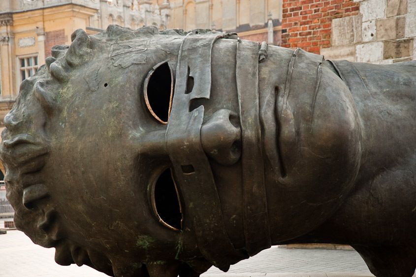 Krakow, Poland Polish face sculpture