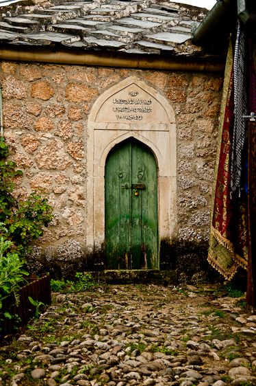 Door outside mosque - vertical