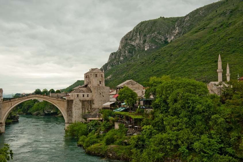 Mostar, Bosnia-Herzegovnia The bridge and the mosque