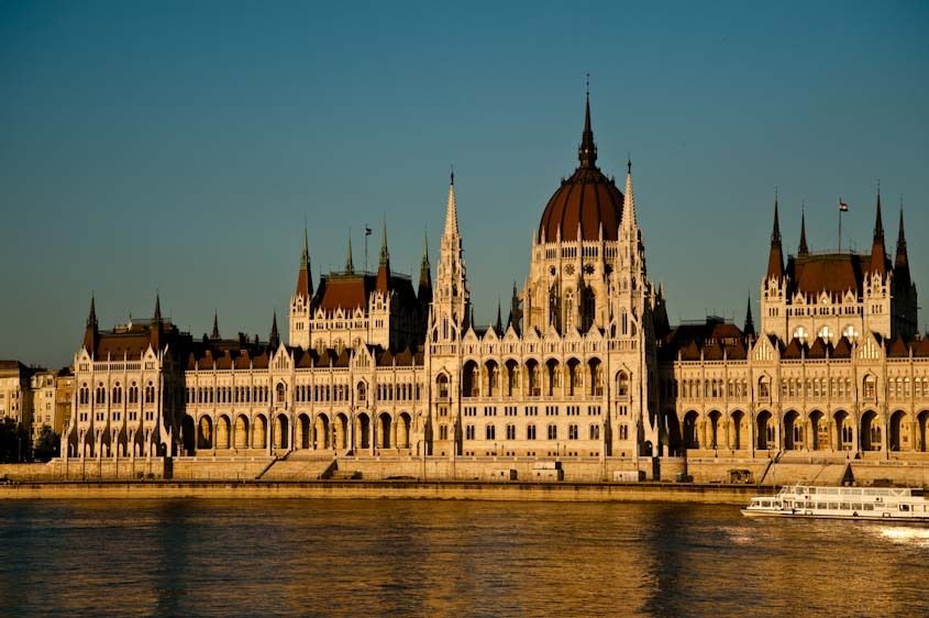 Budapest, Hungary Parliment building at sunset