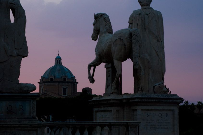 Sunset Roman capital square